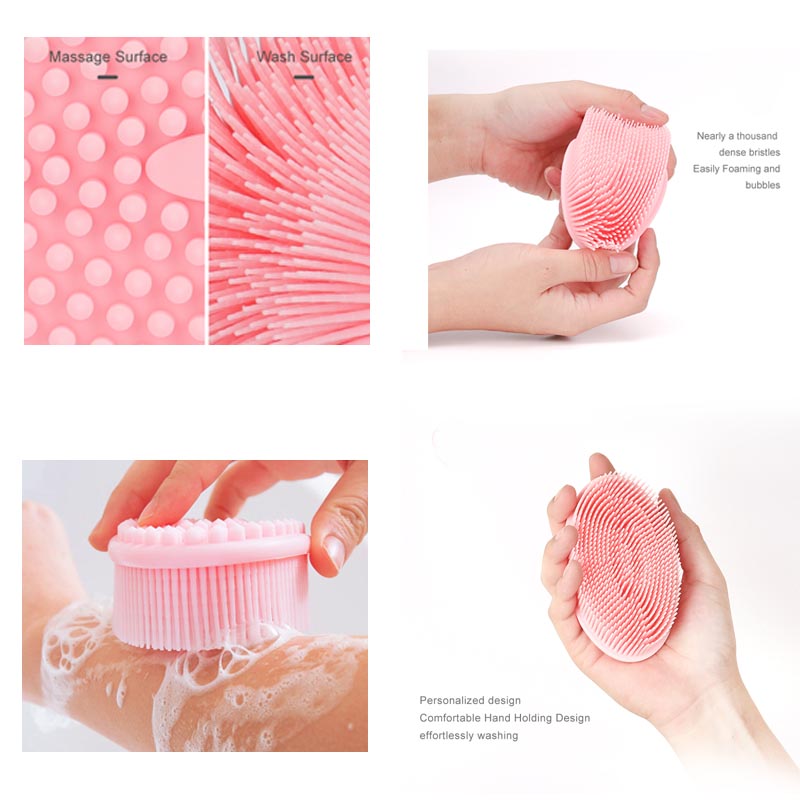 Silicone Body Scrubber Loofah tẩy tế bào chết cơ thể Bàn chải Loofah Brush cho trẻ emnhạy cảm với trẻ emnam tất cả da